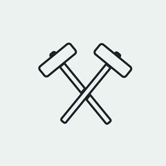 Hammer vector icon illustration sign
