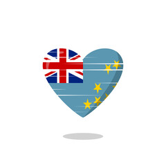 Tuvalu flag shaped love illustration