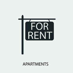 Apartments vector icon illustration sign