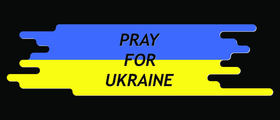 Pray for Ukraine. Ukraine flag praying concept background. Abstract yellow and blue lines vector illustration.