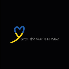 Obraz premium Banner Stop the war in Ukraine / flag Ukraine