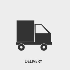 Delivery truck vector icon illustration sign