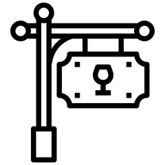 SIGNBOARD line icon,linear,outline,graphic,illustration