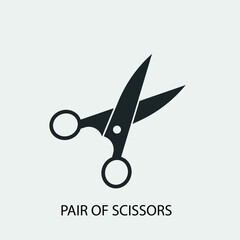 Pair of scissors vector icon illustration sign