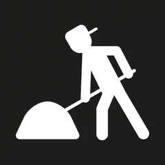 Fototapeten Men with cap working road shovel icon working © AJ