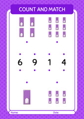 Count and match game with prayer rug. worksheet for preschool kids, kids activity sheet