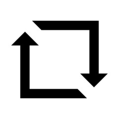 Repost retweet icon, square with swirling arrows recycle