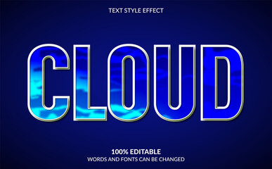 Obraz premium Editable Text Effect, Cloud Text Style 
