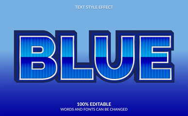 Editable Text Effect, Blue Text Style	