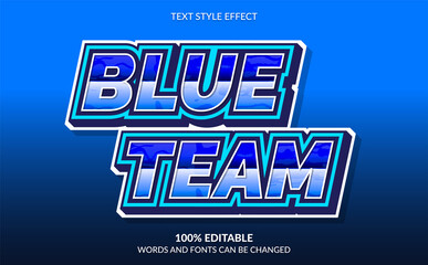 Obraz premium Editable Text Effect, Blue Team Text Style 