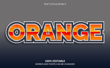 Editable Text Effect, Orange Text Style	