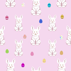 Seamless patern of bunny easter egg vector illustration