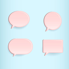 set of realistic speech bubble, speak bubble text, chatting box, message box outline cartoon vector illustration design