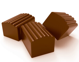 gift baton chocolate. 3D Rendering