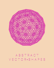 Geometric shape for design. Wireframe illustration. Molecular grid. 3d technology style. Vector illustration. Futuristic connection structure for chemistry and science.