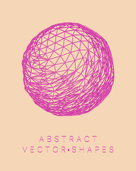 Geometric shape for design. Wireframe illustration. Molecular grid. 3d technology style. Vector illustration. Futuristic connection structure for chemistry and science.