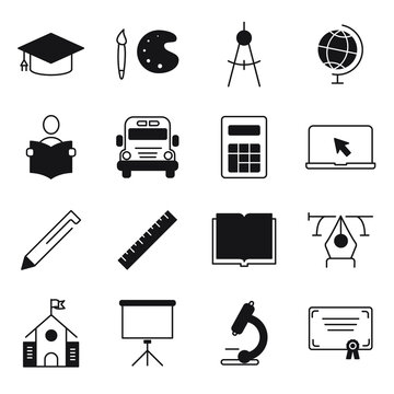 Education icons set . Education pack symbol vector elements for infographic web