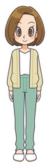 直立する女性