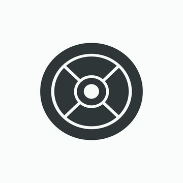 gym weight plate fitness icon vector isolated