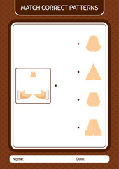 Match pattern game with praying. worksheet for preschool kids, kids activity sheet