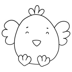 Easter Chick outline design-SVG