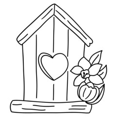 house wooden outline design-SVG