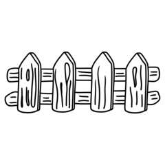 Wooden Fence outline design-SVG