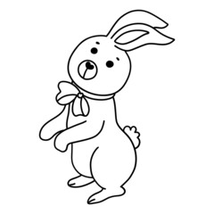 Easter bunny outline design-SVG