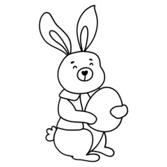 Fototapeta na wymiar Easter bunny outline design-SVG
