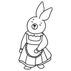 Obraz na płótnie Canvas Easter bunny outline design-SVG