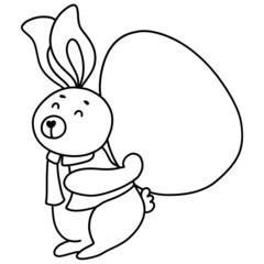 Easter bunny outline design-SVG