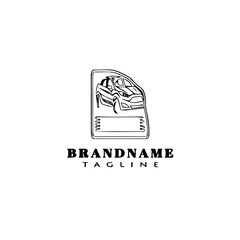 car logo cartoon icon design template black isolated vector illustration