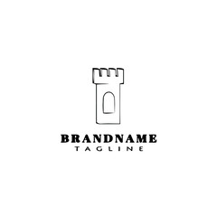 Obraz premium castle logo cartoon design icon template black isolated cute illustration