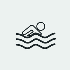 Swimming vector icon illustration sign