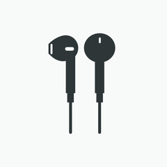 earphones icon vector isolated