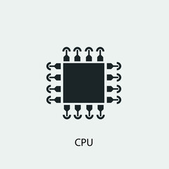 CPU vector icon illustration sign