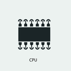 CPU vector icon illustration sign