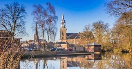 Fototapeta premium Historic Grote Kerk church at the park in Almelo, Netherlands