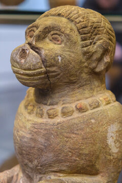 sandstone statue of a monkey, 2nd-3rd century AD, from Faras, British museum, London, England, Great Britain