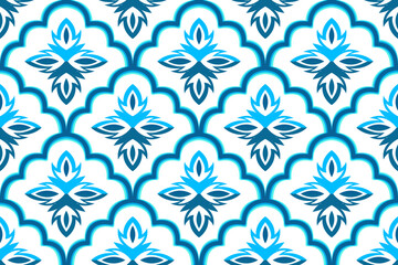 Abstract Moroccan ethnic seamless pattern design. Aztec fabric carpet mandala ornament chevron textile decoration wallpaper. Tribal turkey African Indian traditional embroidery vector background 