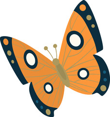 Butterfly Flying Insect with Brightly Coloured Wings and Antennae Illustration © topvectors