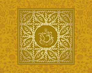 Ganesha, wedding card, royal Rajasthan, India	