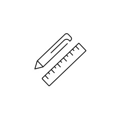 pencil and ruler icons  symbol vector elements for infographic web