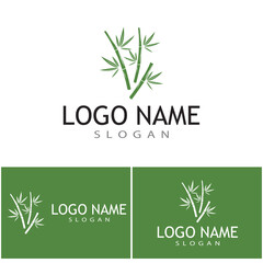 Naklejka premium Bamboo Logo Template vector icon illustration design