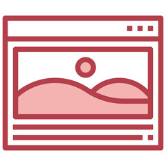 IMAGE red line icon,linear,outline,graphic,illustration