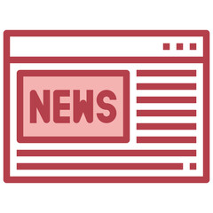 NEWS red line icon,linear,outline,graphic,illustration