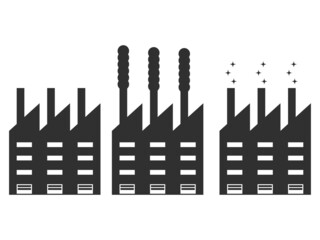 工場アイコン　シルエット　イラスト　建物　外観