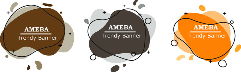 Modern abstract banner set. Flat geometric liquid form with various colors. Modern abstract banner set. Flat geometric liquid form with various colors. Modern banner template.