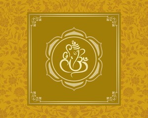 Ganesha, wedding card, royal Rajasthan, India	