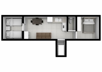 Bunker. Bunker floor plan. Underground bunker for babies. Bunker floor plan. 3D illustration.